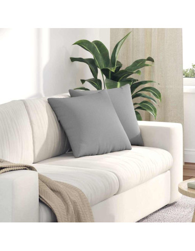 Cuscini da Divano 2 pcs Grigio 45 x 45 cm Tessuto