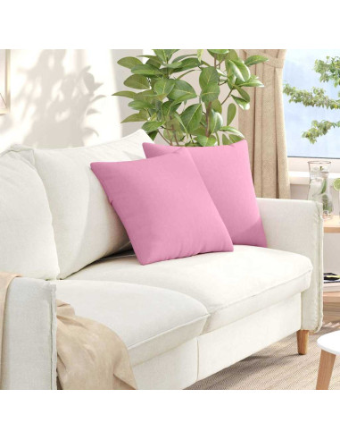 Cuscini da Divano 2 pcs Rosa 45 x 45 cm Tessuto