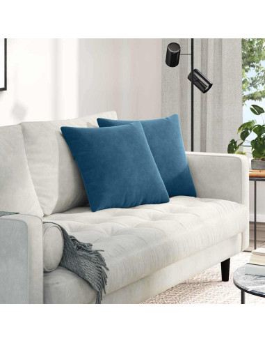 Cuscini da Divano 2 pcs Blu 45 x 45 cm Tessuto in Cords