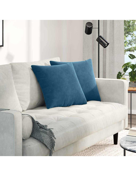 Cuscini da Divano 2 pcs Blu 45 x 45 cm Tessuto in Cords