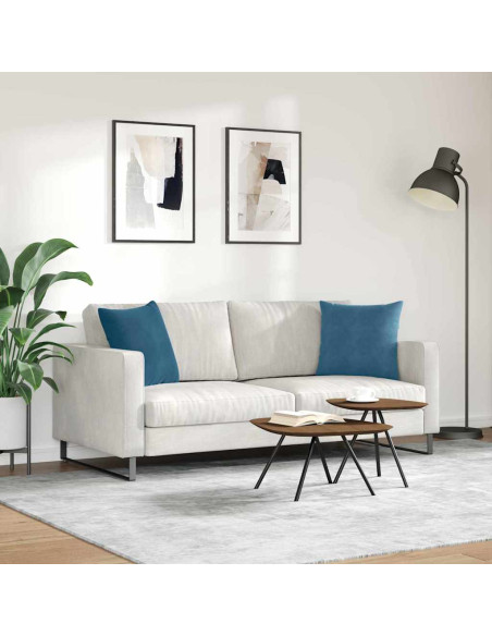 Cuscini da Divano 2 pcs Blu 45 x 45 cm Tessuto in Cords