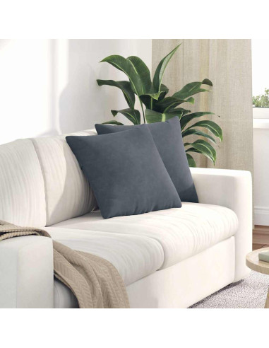 Cuscini da Divano 2 pcs Grigio scuro 45 x 45 cm