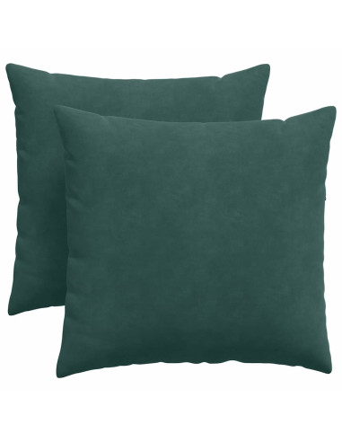 Cuscini da Divano 2 pcs Verde Scuro 45 x 45 cm Tessuto in Cords