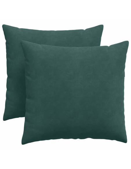 Cuscini da Divano 2 pcs Verde Scuro 45 x 45 cm Tessuto in Cords