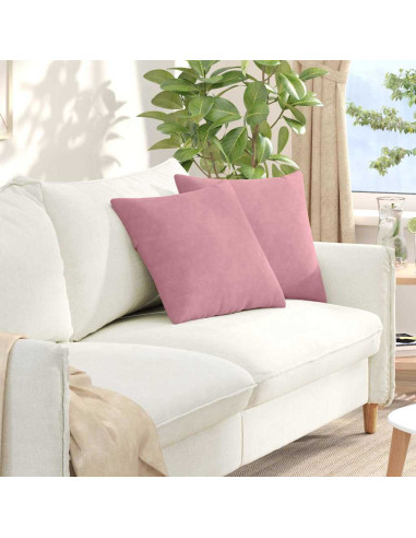 Cuscini da Divano 2 pcs Rosa 45 x 45 cm Tessuto in Cords