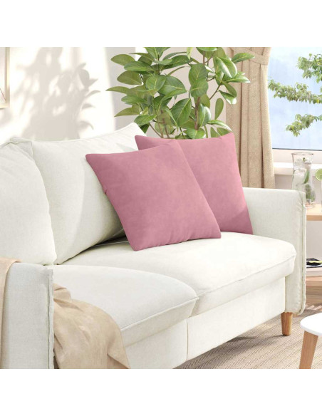 Cuscini da Divano 2 pcs Rosa 45 x 45 cm Tessuto in Cords