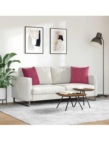 Cuscini da Divano 2 pcs Rosso Vino 45 x 45 cm Tessuto in Cords