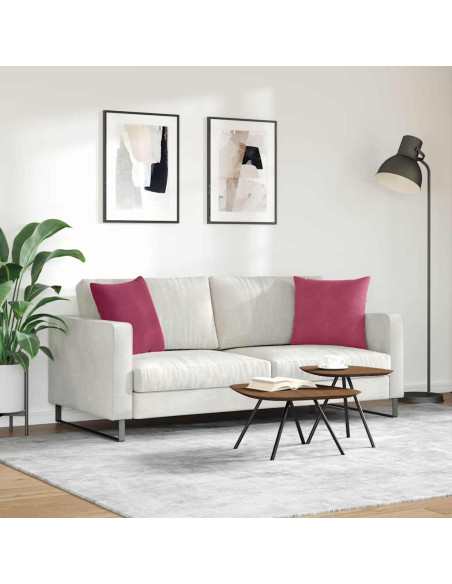 Cuscini da Divano 2 pcs Rosso Vino 45 x 45 cm Tessuto in Cords