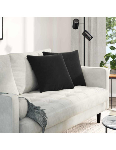 Cuscini da Divano 2 pcs Nero 45 x 45 cm Tessuto in Cords