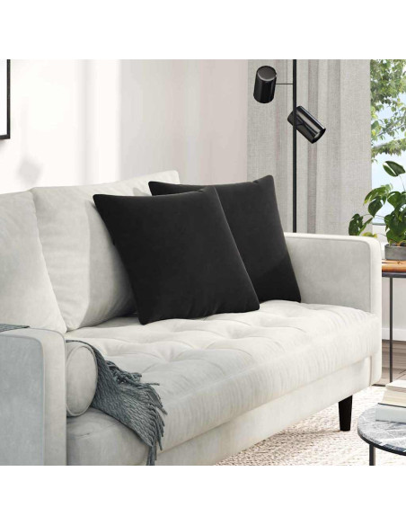 Cuscini da Divano 2 pcs Nero 45 x 45 cm Tessuto in Cords