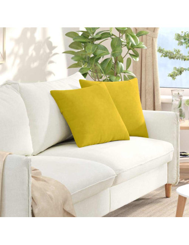 Cuscini da Divano 2 pcs Giallo 45 x 45 cm Tessuto in Cords