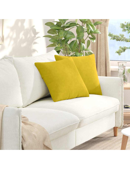 Cuscini da Divano 2 pcs Giallo 45 x 45 cm Tessuto in Cords