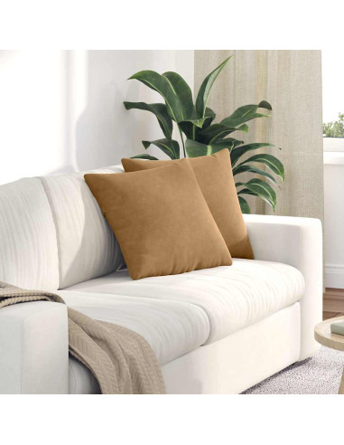 Cuscini da Divano 2 pcs Marrone 45 x 45 cm Tessuto in Cords