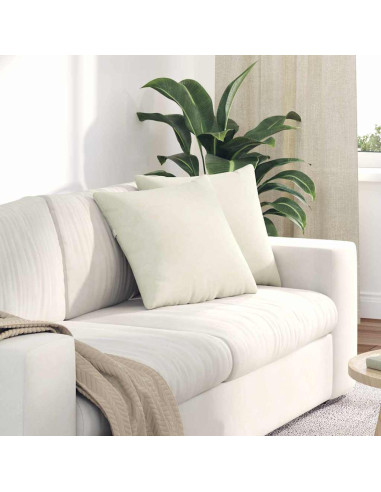 Cuscini da Divano 2 pcs Crema 45 x 45 cm Tessuto in Cords