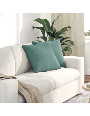 Cuscini da Divano 2 pcs Verde Mare 45 x 45 cm Tessuto in Cords