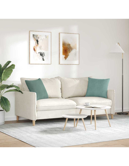 Cuscini da Divano 2 pcs Verde Mare 45 x 45 cm Tessuto in Cords