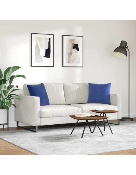 Cuscini da Divano 2 pcs Blu Polizia 45 x 45 cm Tessuto in Cords