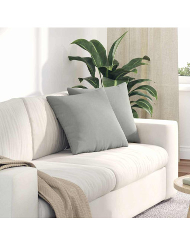 Cuscini da Divano 2 pcs Grigio chiaro 45 x 45 cm Tessuto
