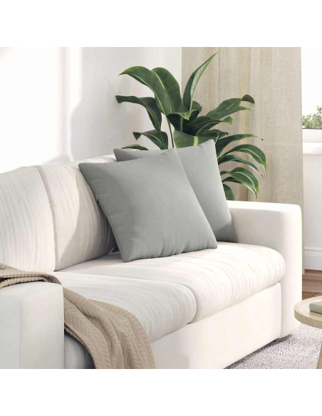 Cuscini da Divano 2 pcs Grigio chiaro 45 x 45 cm Tessuto