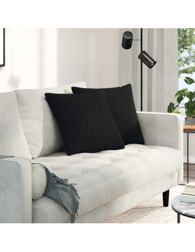 Cuscini da Divano 2 pcs Nero 45 x 45 cm Tessuto