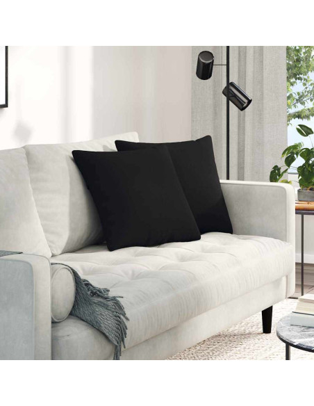 Cuscini da Divano 2 pcs Nero 45 x 45 cm Tessuto