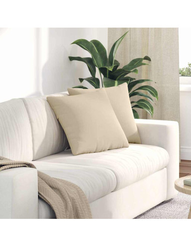Cuscini da Divano 2 pcs Crema 45 x 45 cm Tessuto