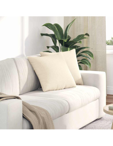 Cuscini da Divano 2 pcs Crema 45 x 45 cm Tessuto in Cords