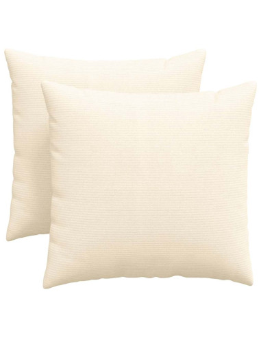 Cuscini da Divano 2 pcs Crema 45 x 45 cm Tessuto in Cords