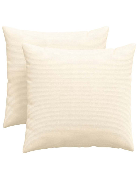 Cuscini da Divano 2 pcs Crema 45 x 45 cm Tessuto in Cords