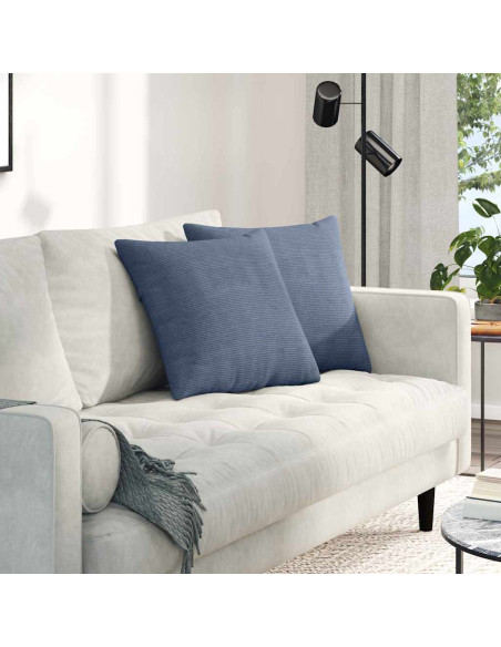 Cuscini da Divano 2 pcs Blu 45 x 45 cm Tessuto in Cords
