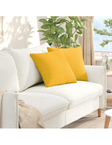 Cuscini da Divano 2 pcs Giallo Chiaro 45 x 45 cm