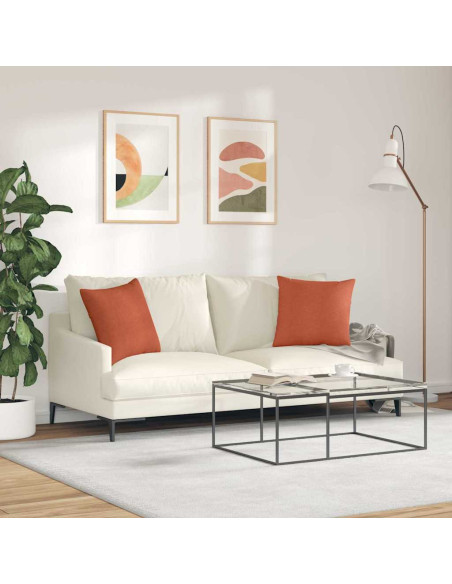 Cuscini da Divano 2 pcs Rosso Arancio 45 x 45 cm