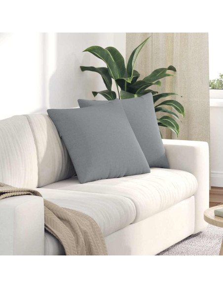 Cuscini da Divano 2 pcs Grigio chiaro 50 x 50 cm Tessuto