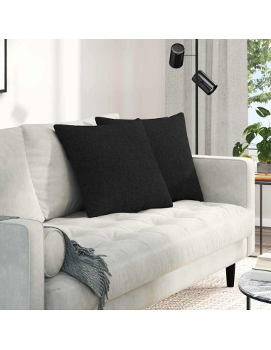 Cuscini da Divano 2 pcs Nero 50 x 50 cm Tessuto