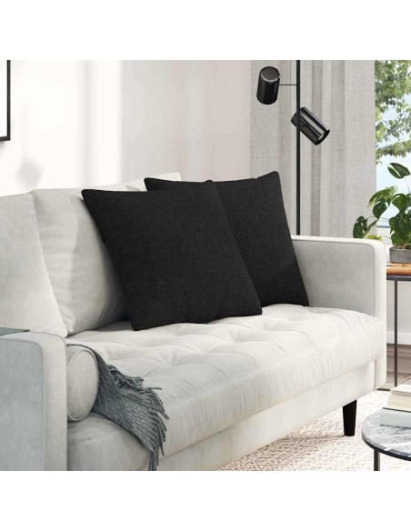 Cuscini da Divano 2 pcs Nero 50 x 50 cm Tessuto