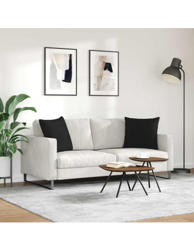 Cuscini da Divano 2 pcs Nero 50 x 50 cm Tessuto