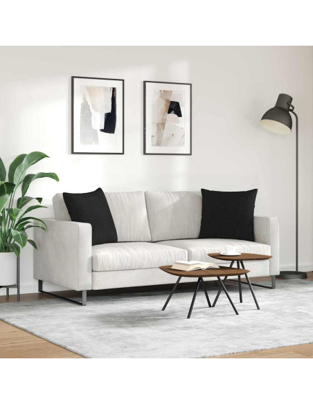 Cuscini da Divano 2 pcs Nero 50 x 50 cm Tessuto