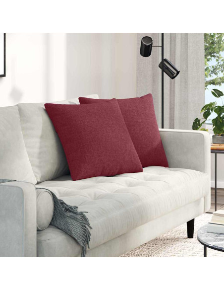 Cuscini da Divano 2 pcs Rosso Vino 50 x 50 cm Tessuto