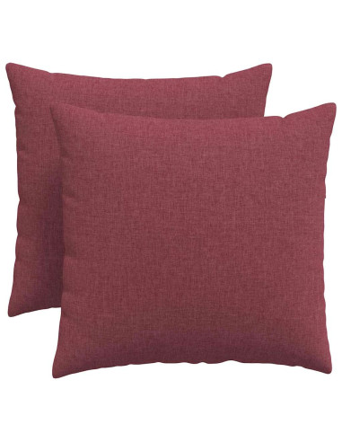 Cuscini da Divano 2 pcs Rosso Vino 50 x 50 cm Tessuto