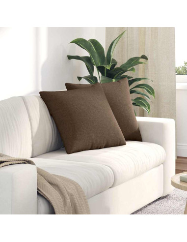 Cuscini da Divano 2 pcs Marrone 50 x 50 cm Tessuto