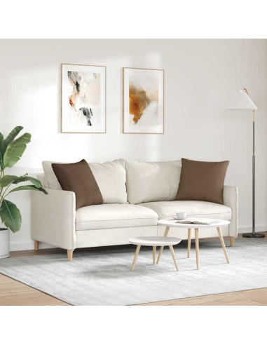 Cuscini da Divano 2 pcs Marrone 50 x 50 cm Tessuto