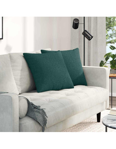 Cuscini da Divano 2 pcs Verde Scuro 50 x 50 cm Tessuto