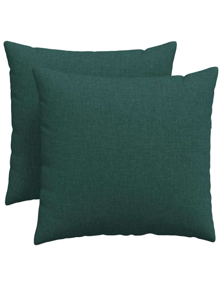 Cuscini da Divano 2 pcs Verde Scuro 50 x 50 cm Tessuto