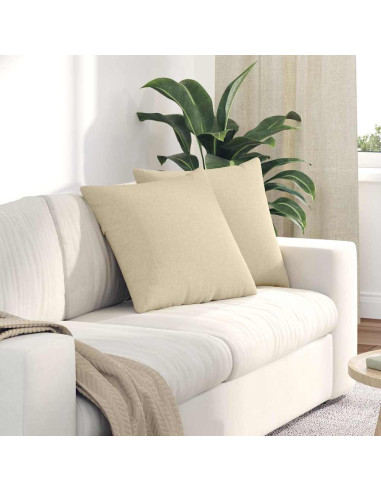 Cuscini da Divano 2 pcs Crema 50 x 50 cm Tessuto