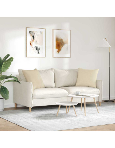 Cuscini da Divano 2 pcs Crema 50 x 50 cm Tessuto