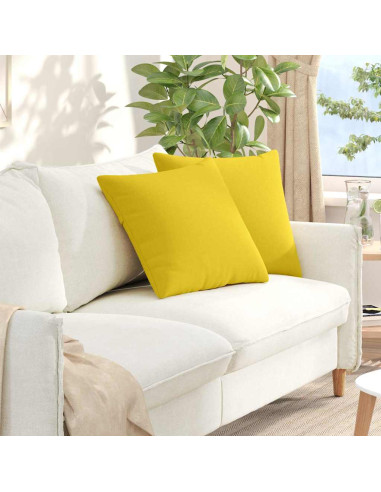 Cuscini da Divano 2 pcs Giallo Chiaro 50 x 50 cm Tessuto