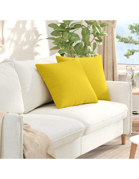 Cuscini da Divano 2 pcs Giallo Chiaro 50 x 50 cm Tessuto