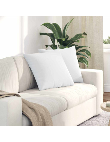 Cuscini da Divano 2 pcs Bianco 50 x 50 cm Tessuto