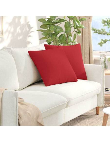 Cuscini da Divano 2 pcs Rosso 50 x 50 cm Tessuto