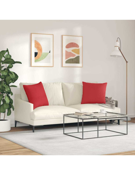 Cuscini da Divano 2 pcs Rosso 50 x 50 cm Tessuto